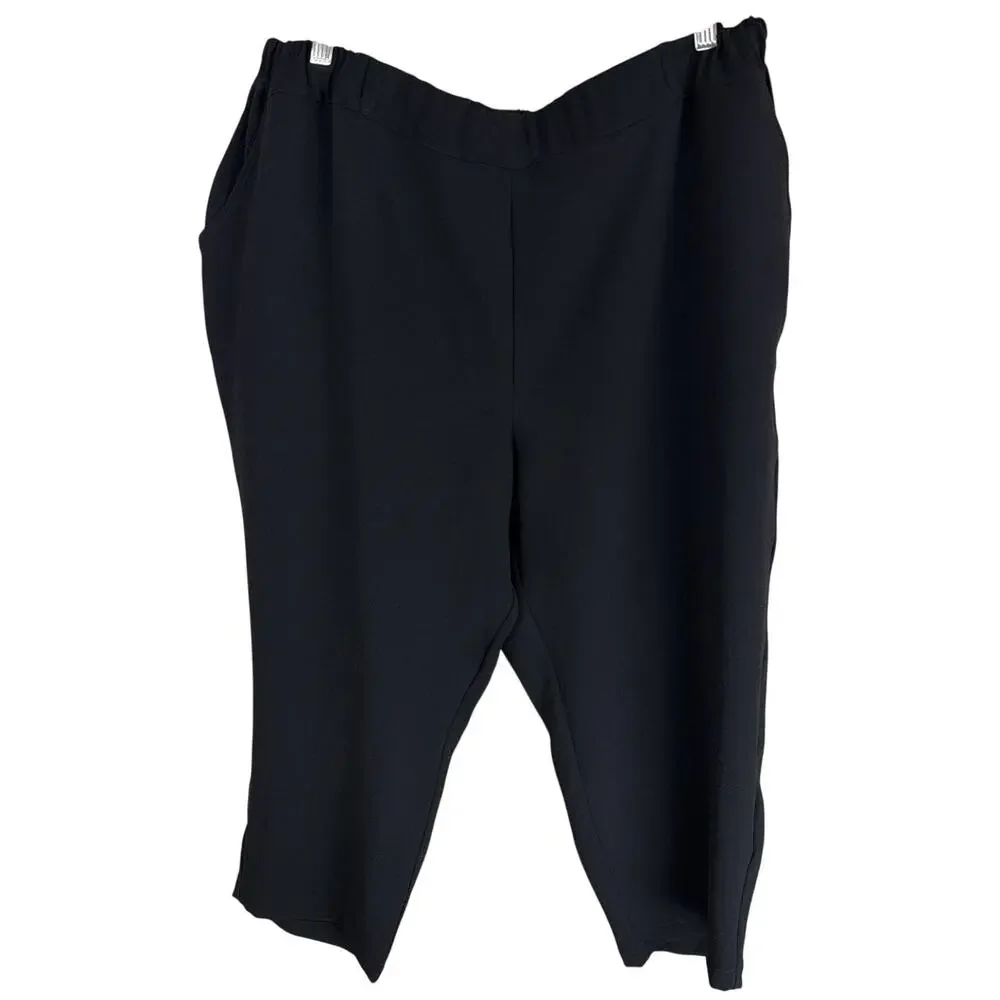 NWT Beau Jours by Chalet Black Crepe Cropped Pants Size S